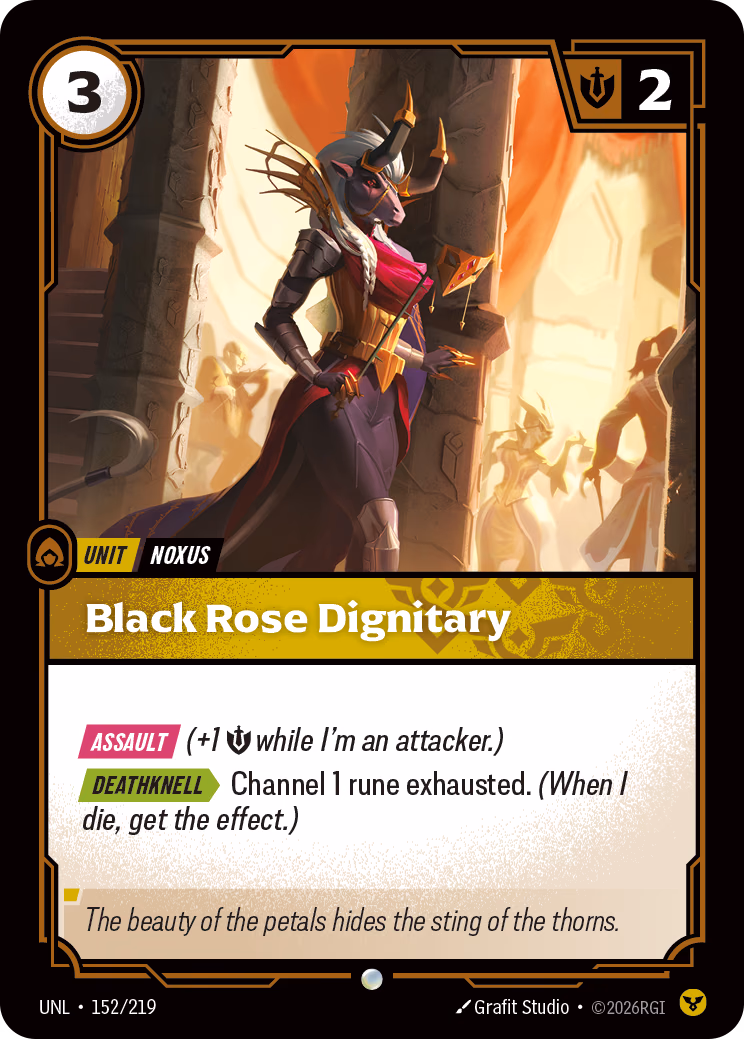Black Rose Dignitary UNL-152/219 Riftbound card
