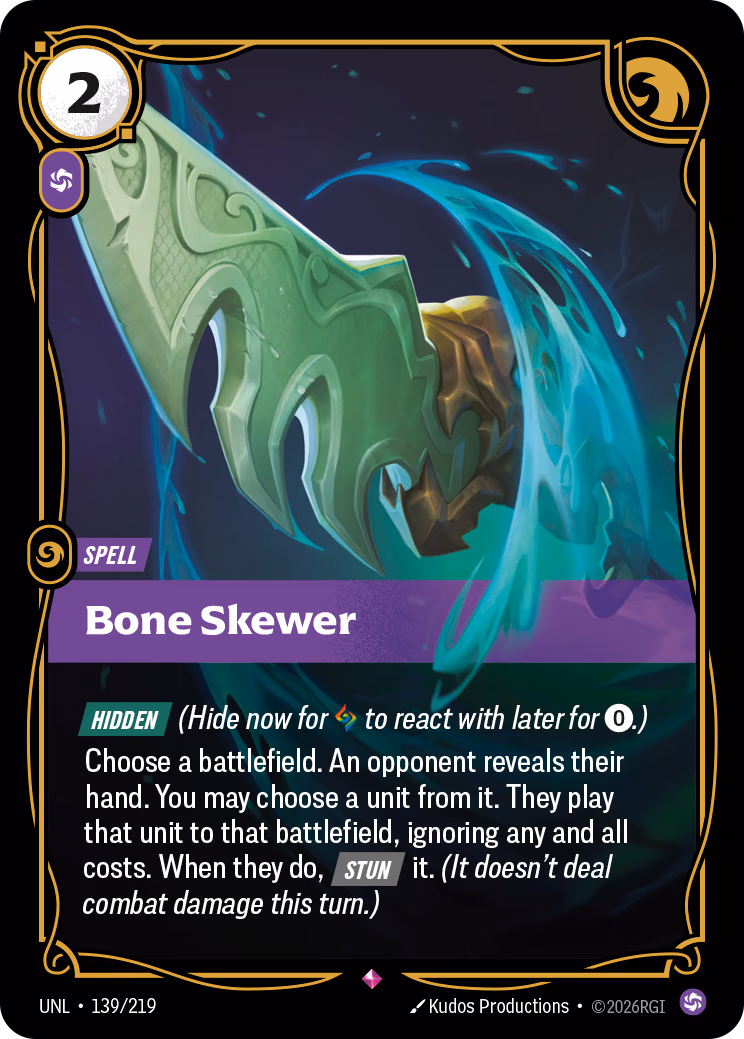 Bone Skewer UNL-139/219 Riftbound card