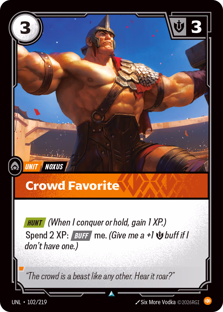 Crowd Favorite UNL-102/219 Riftbound card