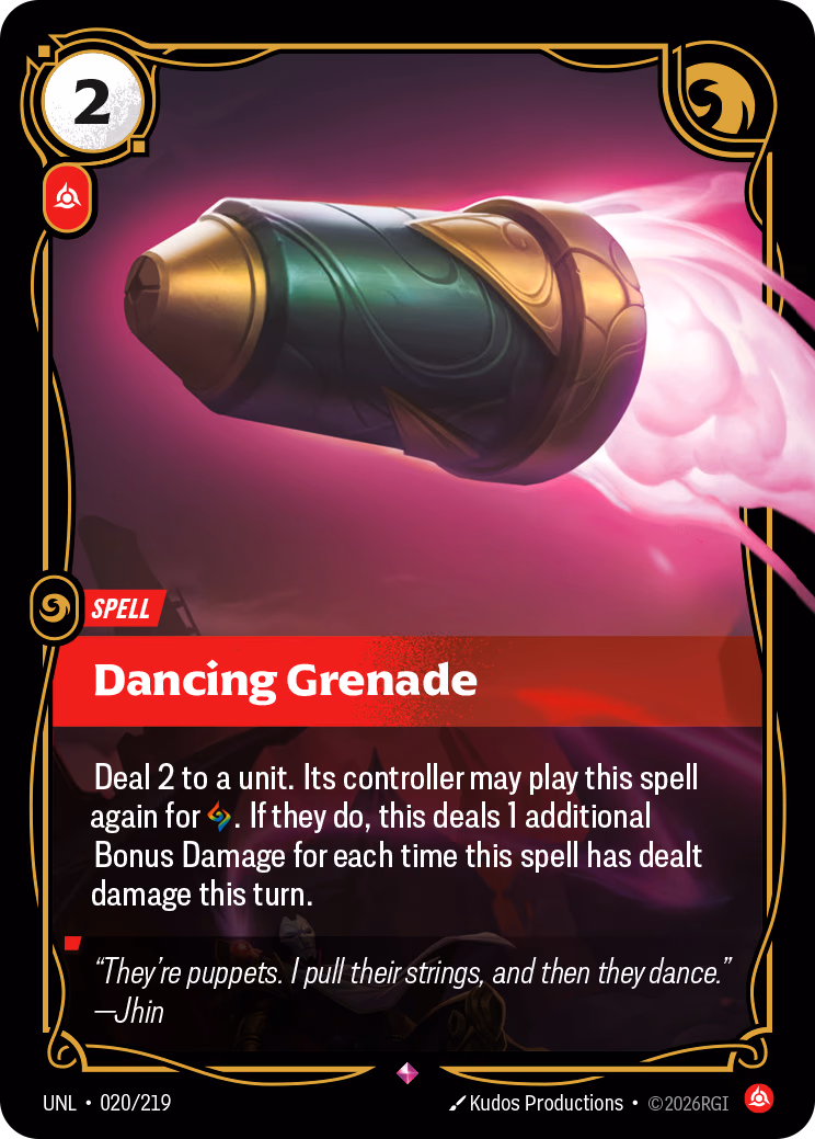 Dancing Grenade UNL-020/219 Riftbound card