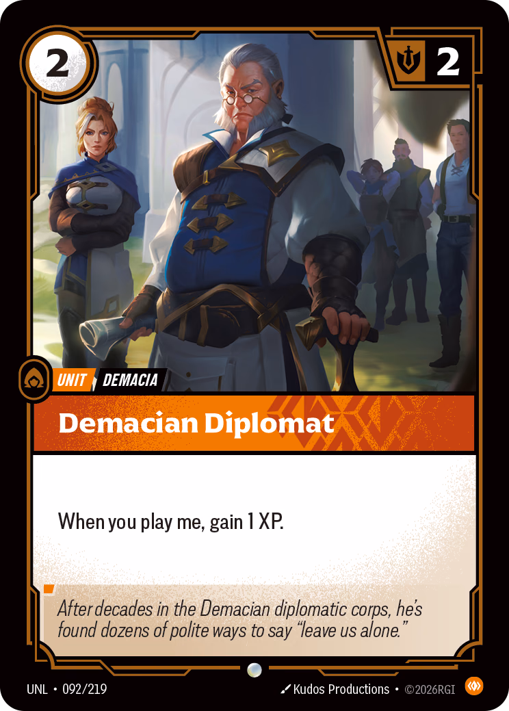 Demacian Diplomat UNL-092/219 Riftbound card
