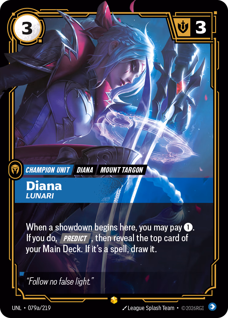 Diana, Lunari UNL-079a/219 Riftbound card