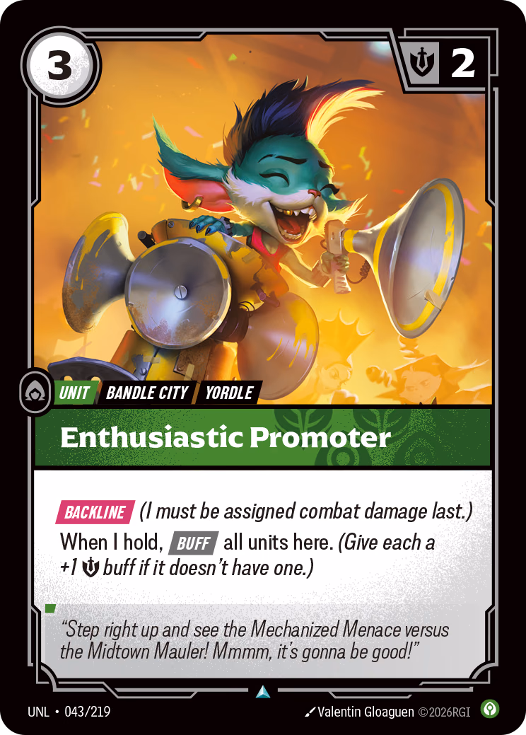 Enthusiastic Promoter UNL-043/219 Riftbound card