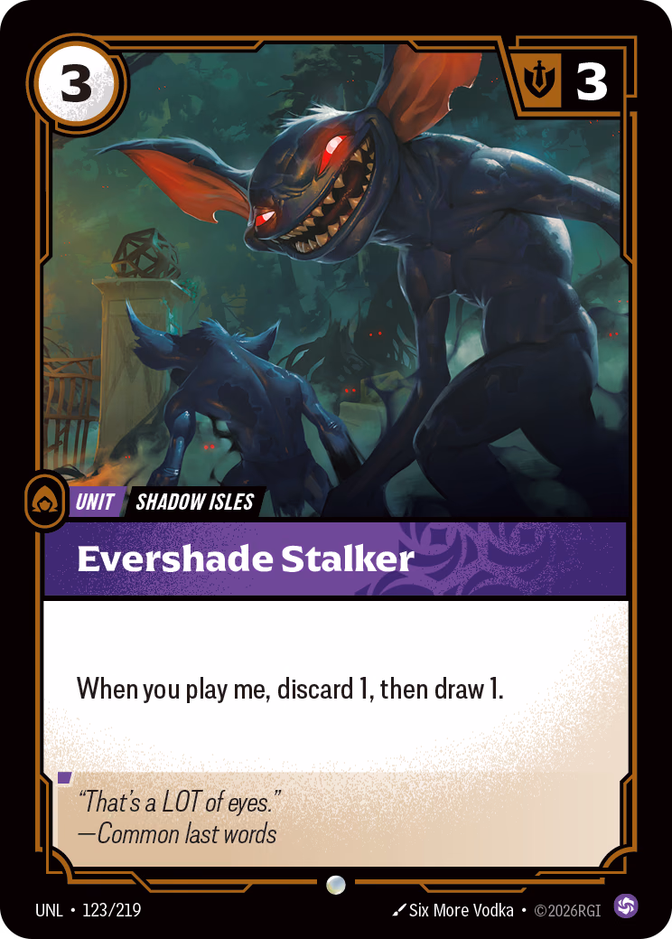 Evershade Stalker UNL-123/219 Riftbound card