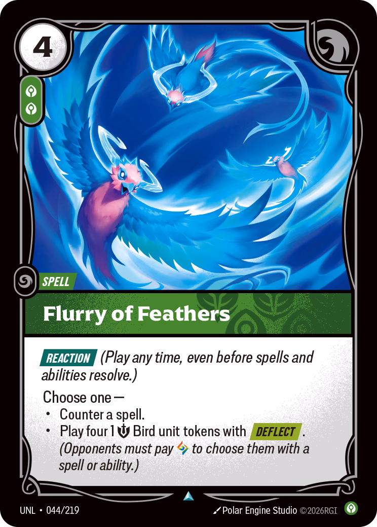 Flurry of Feathers UNL-044/219 Riftbound card