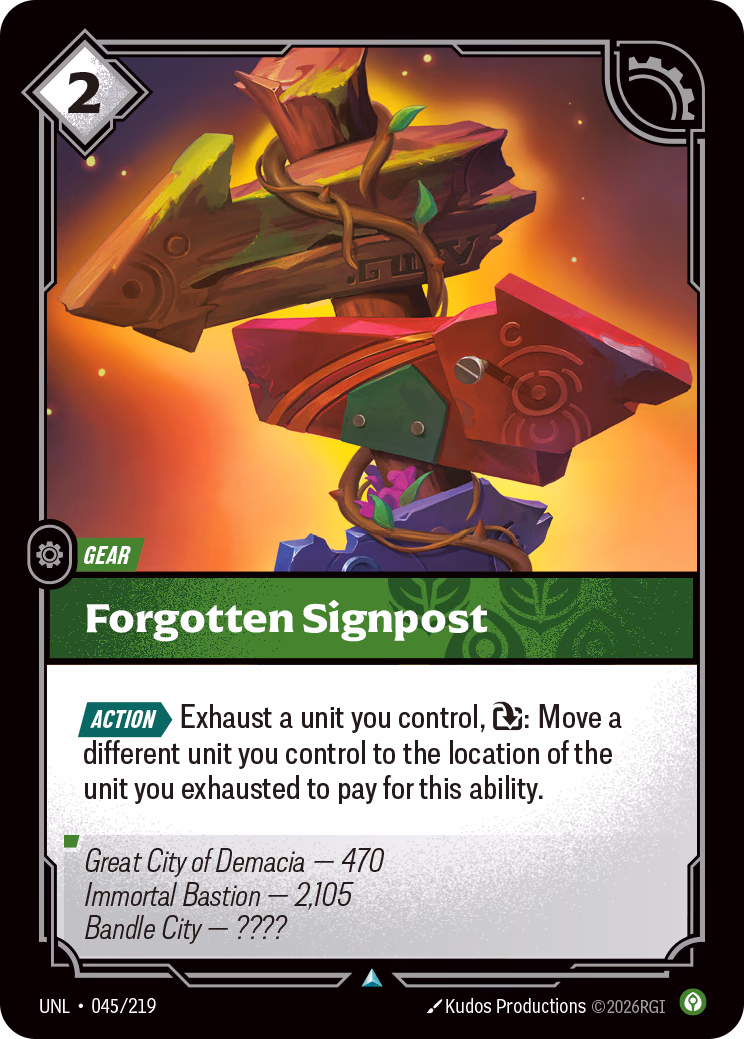 Forgotten Signpost UNL-045/219 Riftbound card