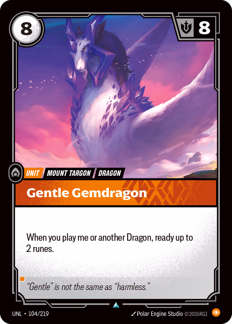 Gentle Gemdragon UNL-104/219 Riftbound card