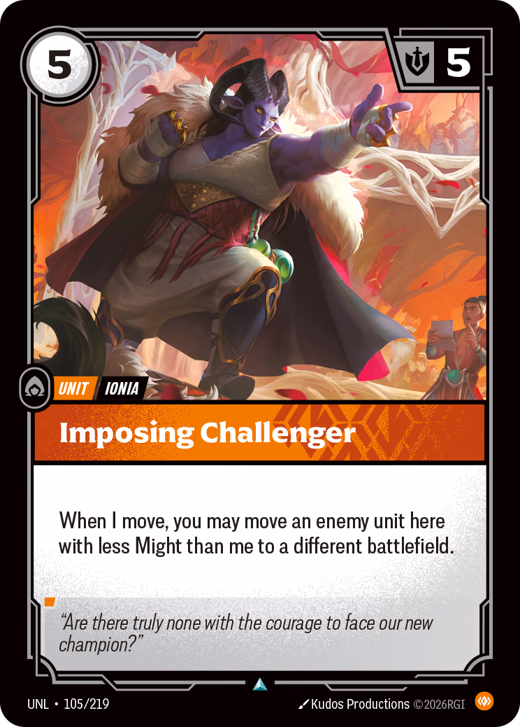 Imposing Challenger UNL-105/219 Riftbound card