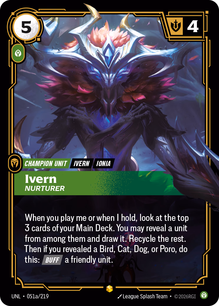 Ivern, Nurturer UNL-051a/219 Riftbound card