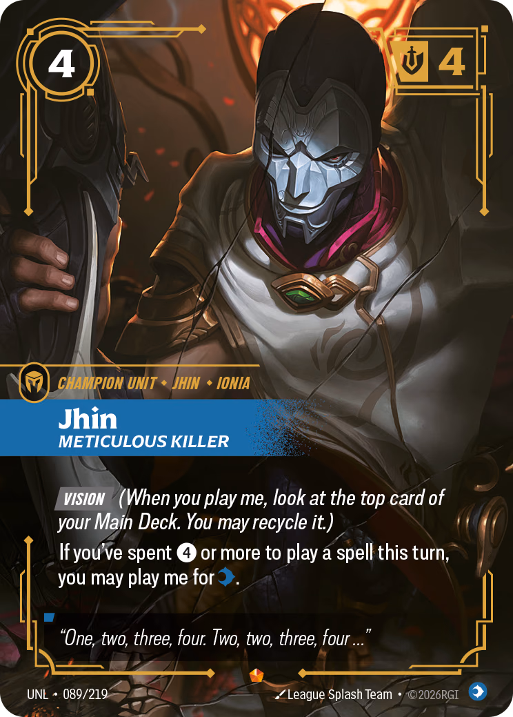 Jhin, Meticulous Killer UNL-089/219 Riftbound card