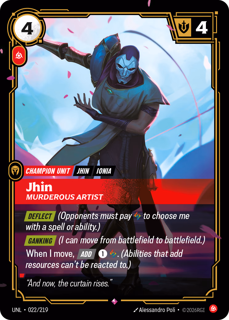 Jhin, Murderous Artist UNL-022/219 Riftbound card