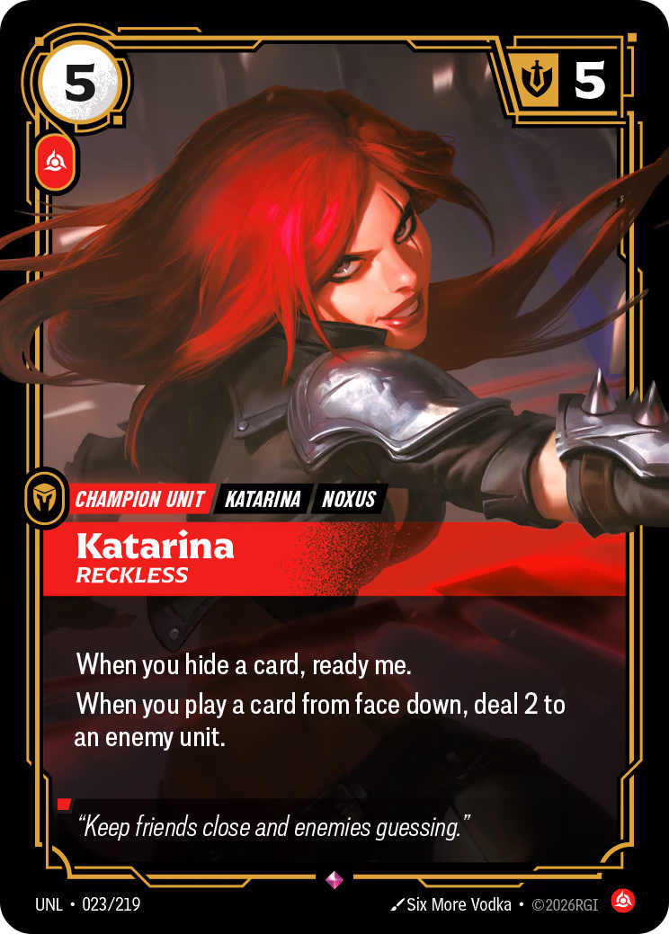 Katarina, Reckless UNL-023/219 Riftbound card