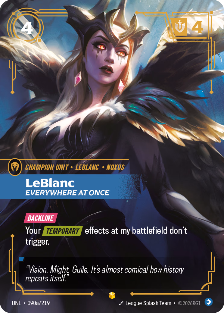 LeBlanc, Everywhere at Once UNL-090a/219 Riftbound card