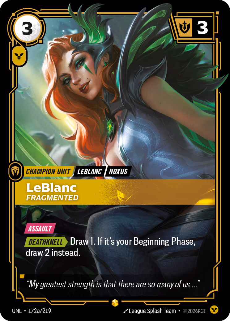 LeBlanc UNL-172a/219 Riftbound card
