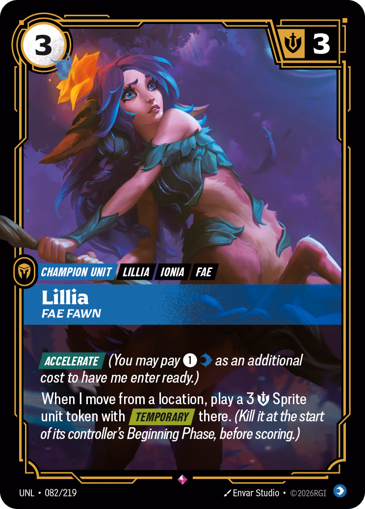 Lillia, Fae Fawn UNL-082/219 Riftbound card