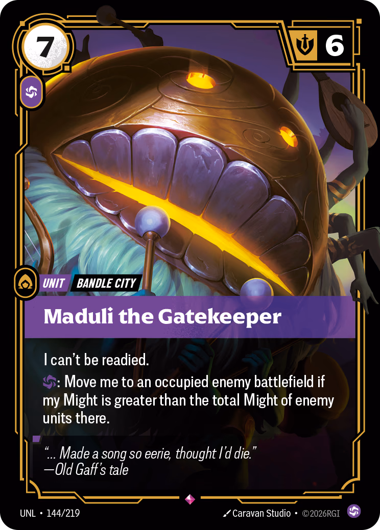 Maduli the Gatekeeper UNL-144/219 Riftbound card