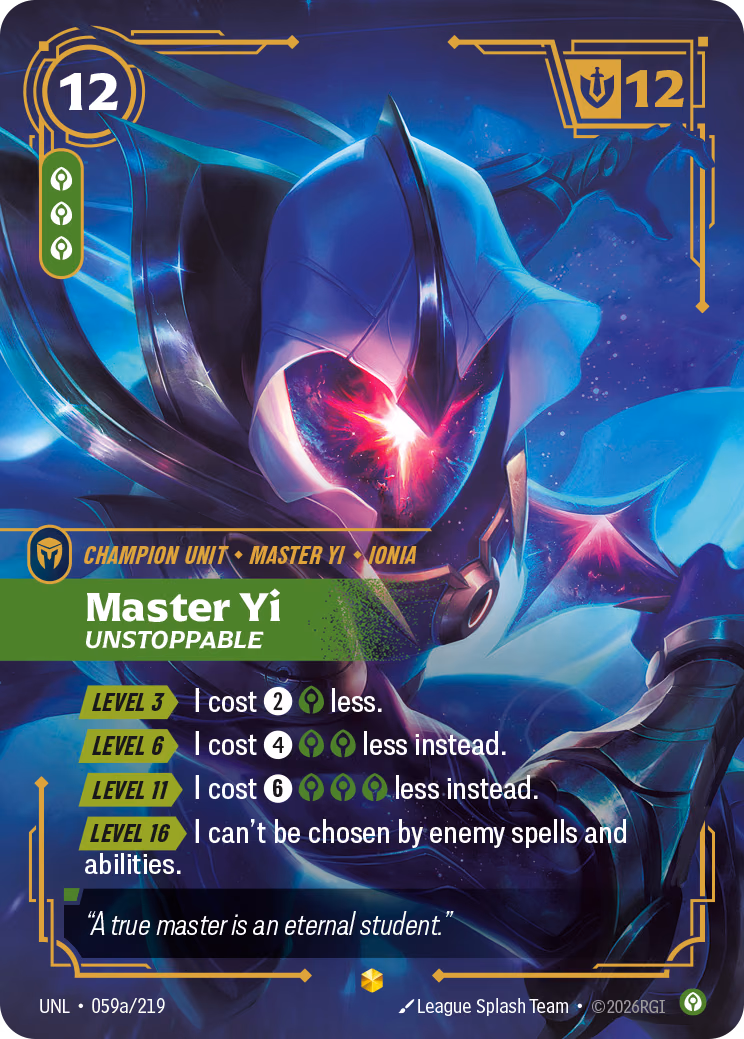 Master Yi, Unstoppable UNL-059a/219 Riftbound card