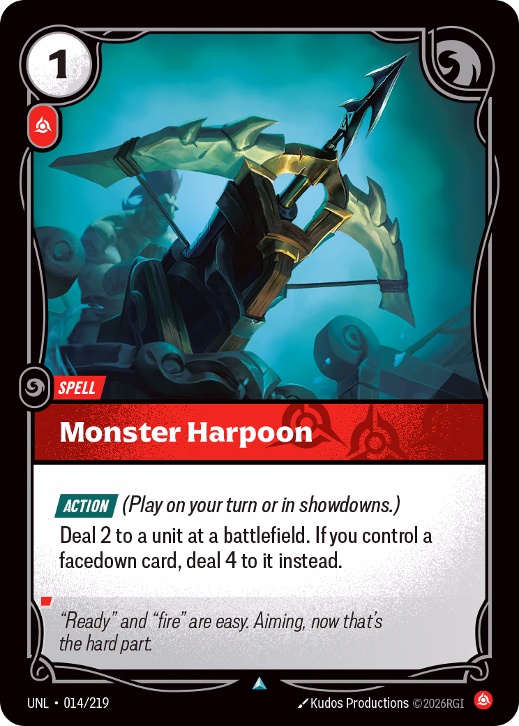 Monster Harpoon UNL-014/219 Riftbound card