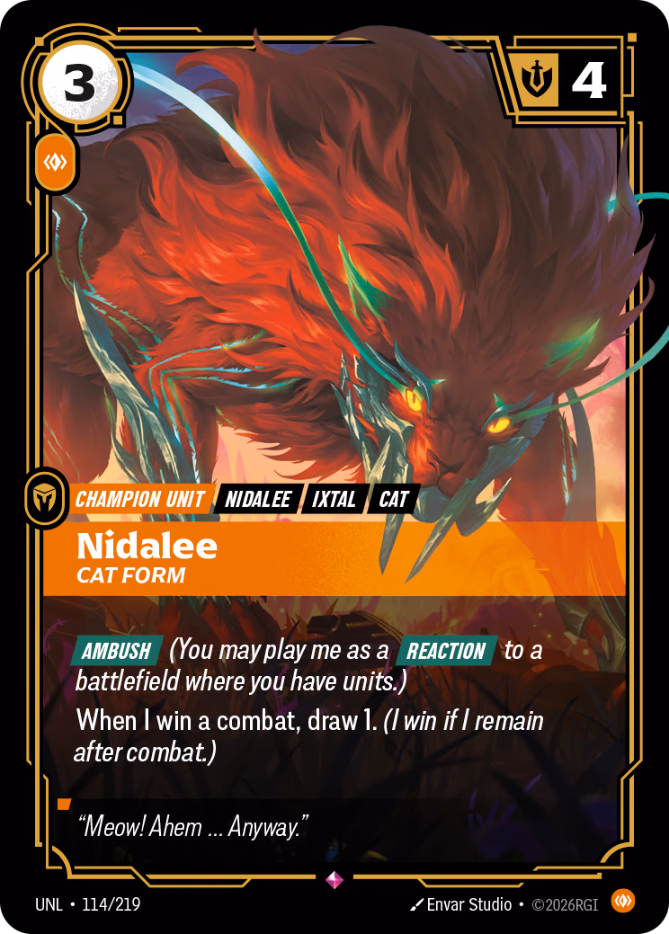 Nidalee, Cat Form UNL-114/219 Riftbound card