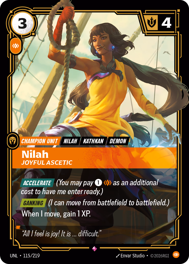 Nilah, Joyful Ascetic UNL-115/219 Riftbound card