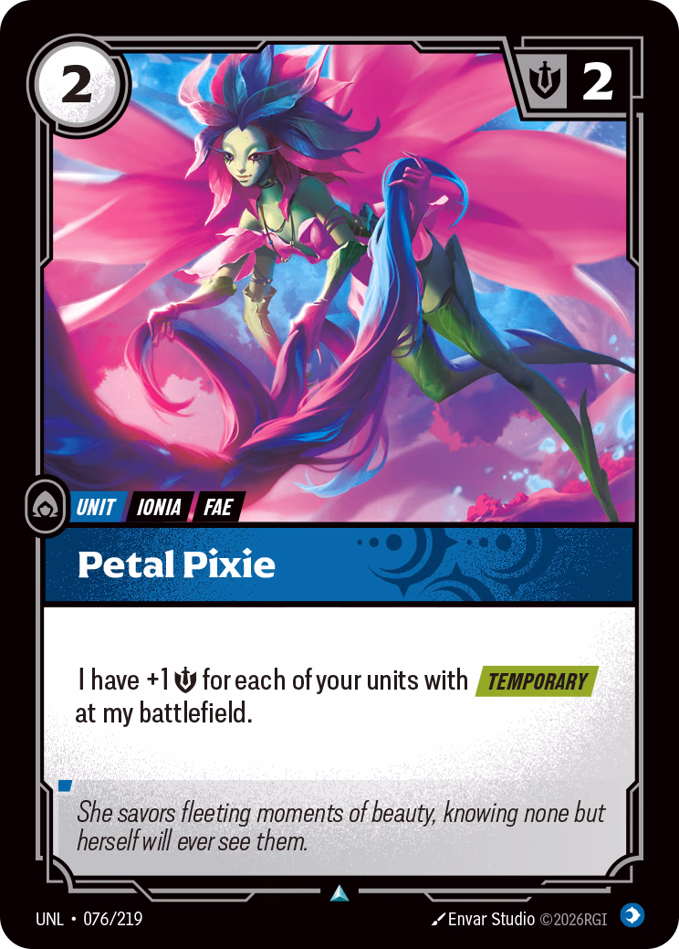 Petal Pixie UNL-076/219 Riftbound card