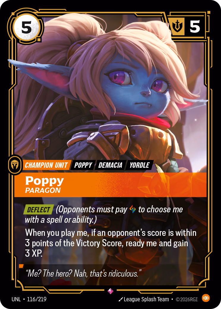 Poppy, Paragon UNL-116/219 Riftbound card