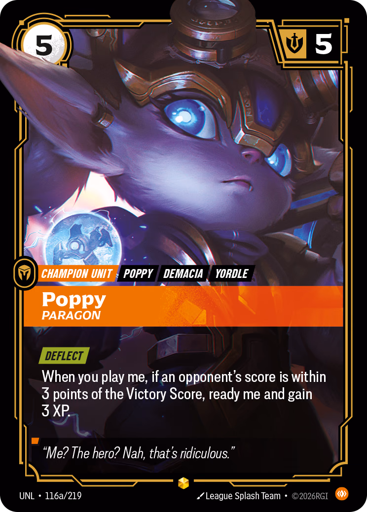 Poppy, Paragon UNL-116a/219 Riftbound card
