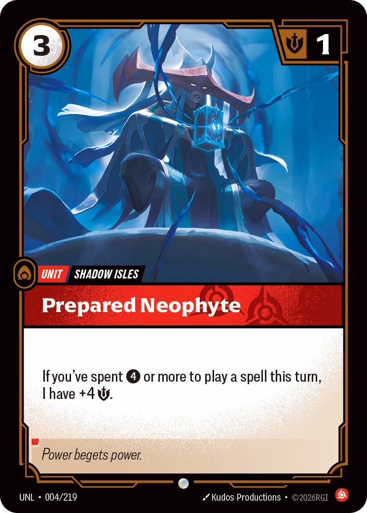 Prepared Neophyte UNL-004/219 Riftbound card