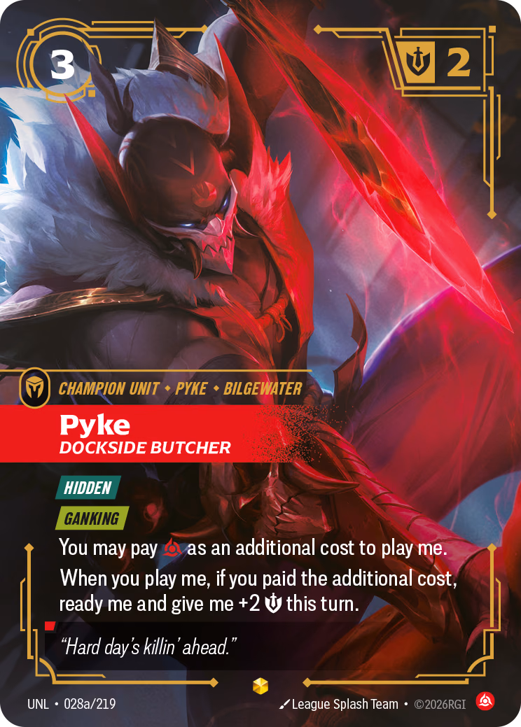 Pyke, Dockside Butcher UNL-028a/219 Riftbound card