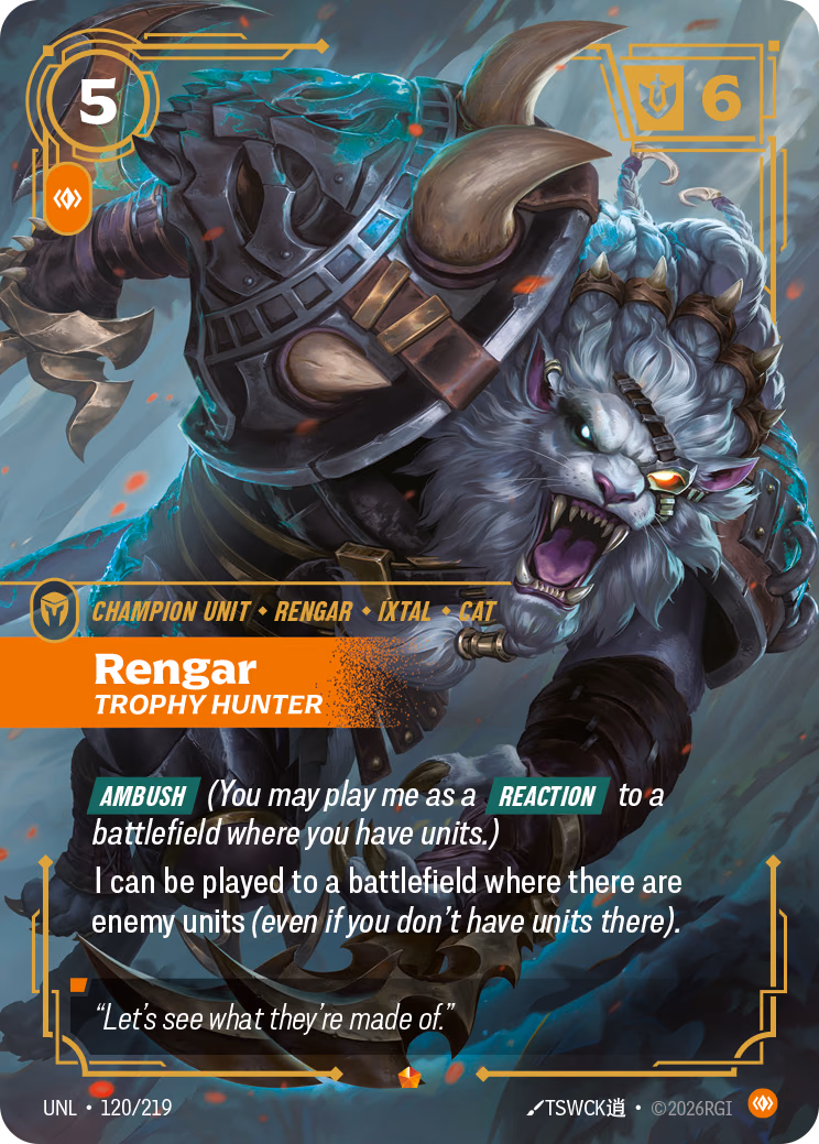 Rengar, Trophy Hunter UNL-120/219 Riftbound card