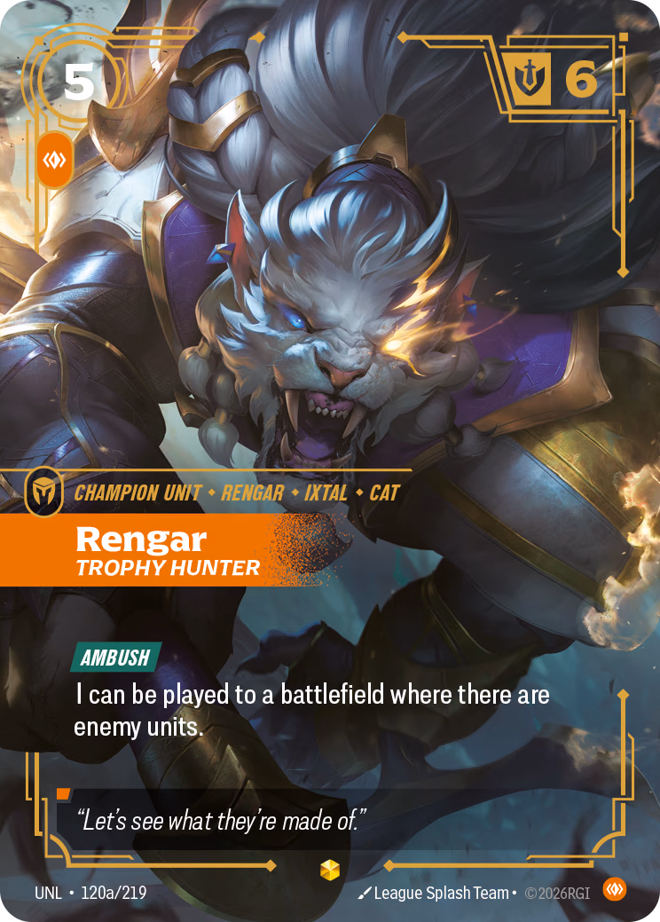 Rengar (Alt Art) UNL-120a/219 Riftbound card