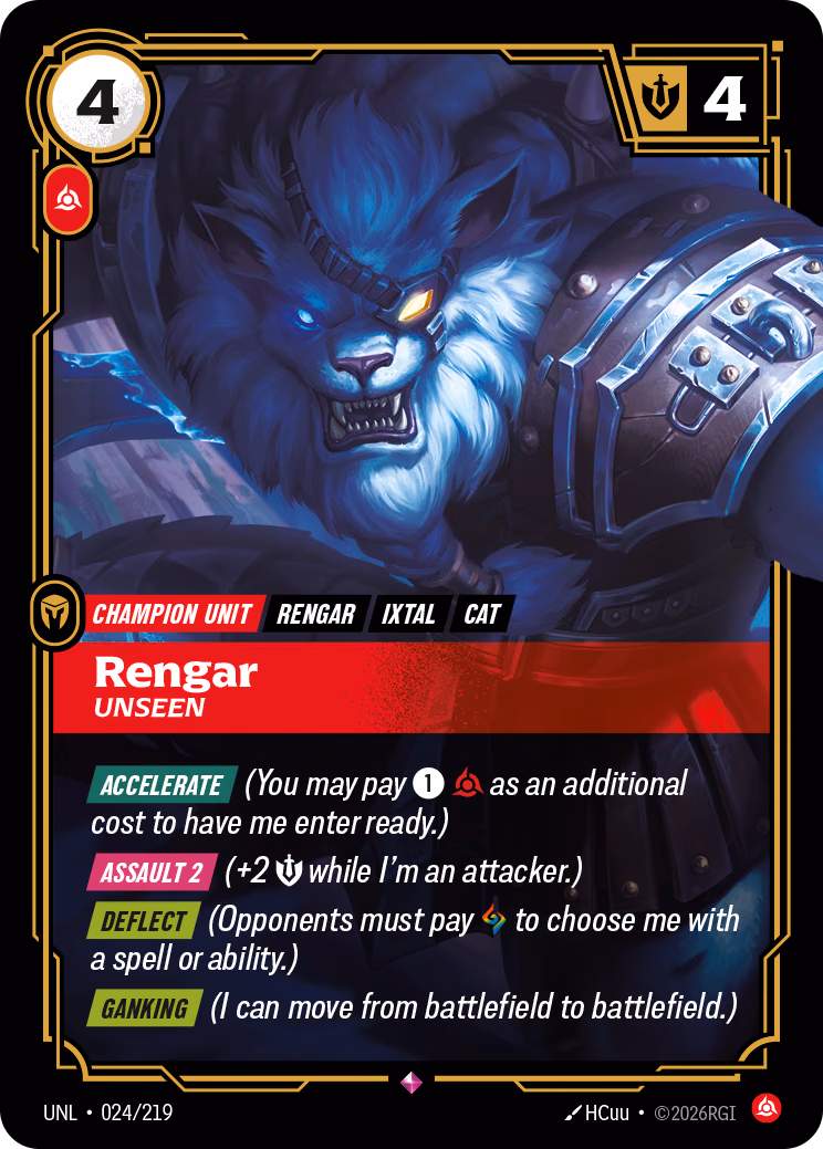 Rengar, Unseen UNL-024/219 Riftbound card