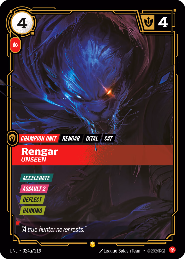 Rengar, Unseen UNL-024a/219 Riftbound card