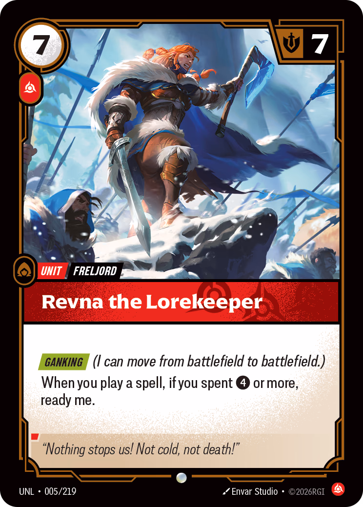 Revna the Lorekeeper UNL-005/219 Riftbound card
