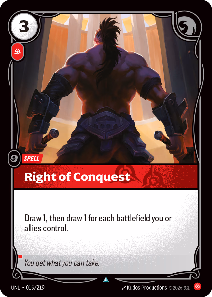 Right of Conquest UNL-015/219 Riftbound card