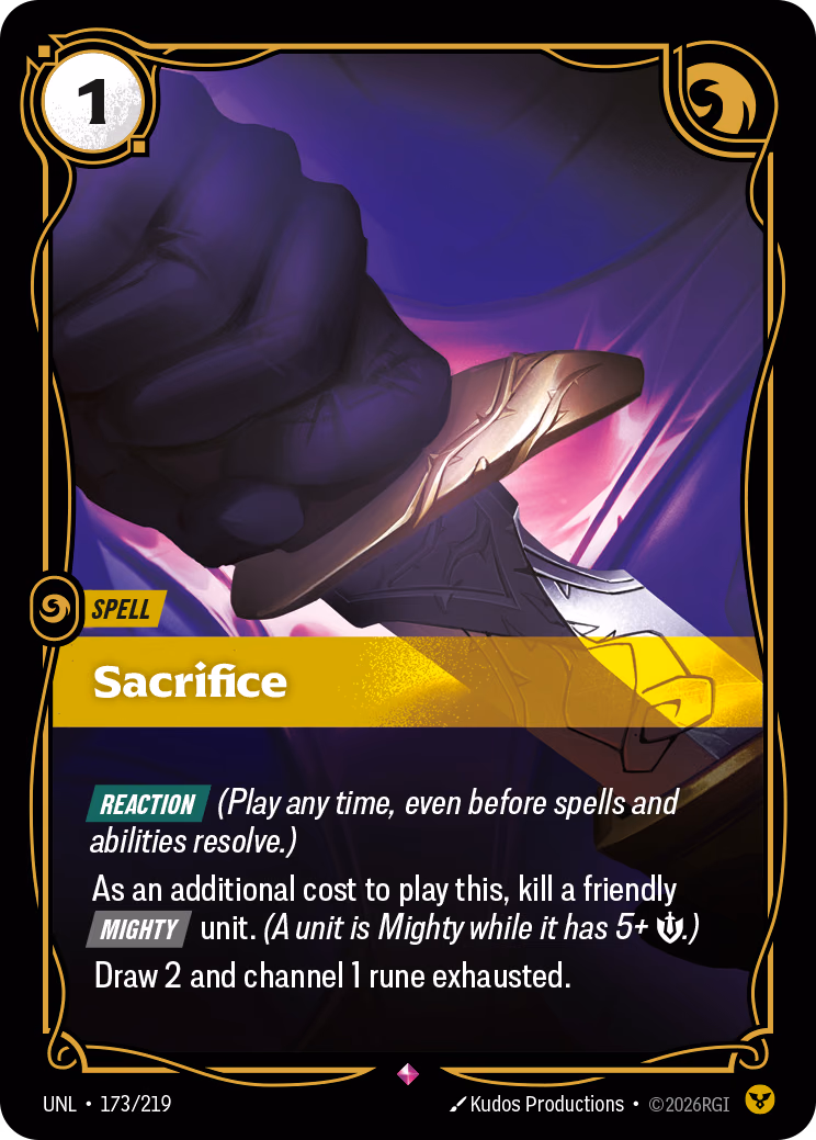 Sacrifice UNL-173/219 Riftbound card