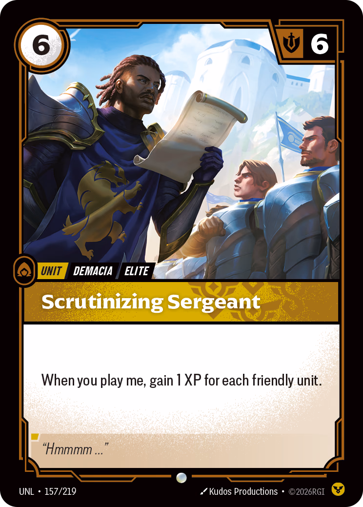 Scrutinizing Sergeant UNL-157/219 Riftbound card