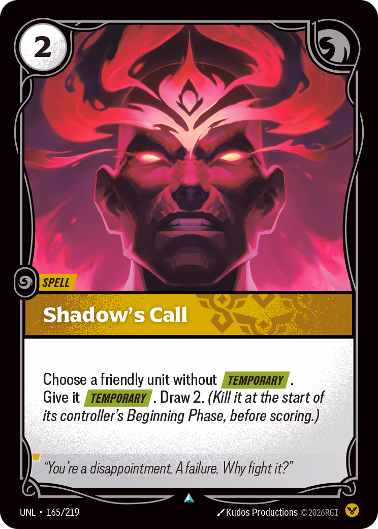 Shadow's Call UNL-165/219 Riftbound card