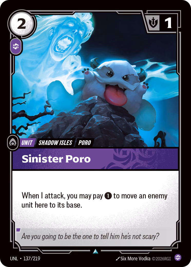 Sinister Poro UNL-137/219 Riftbound card