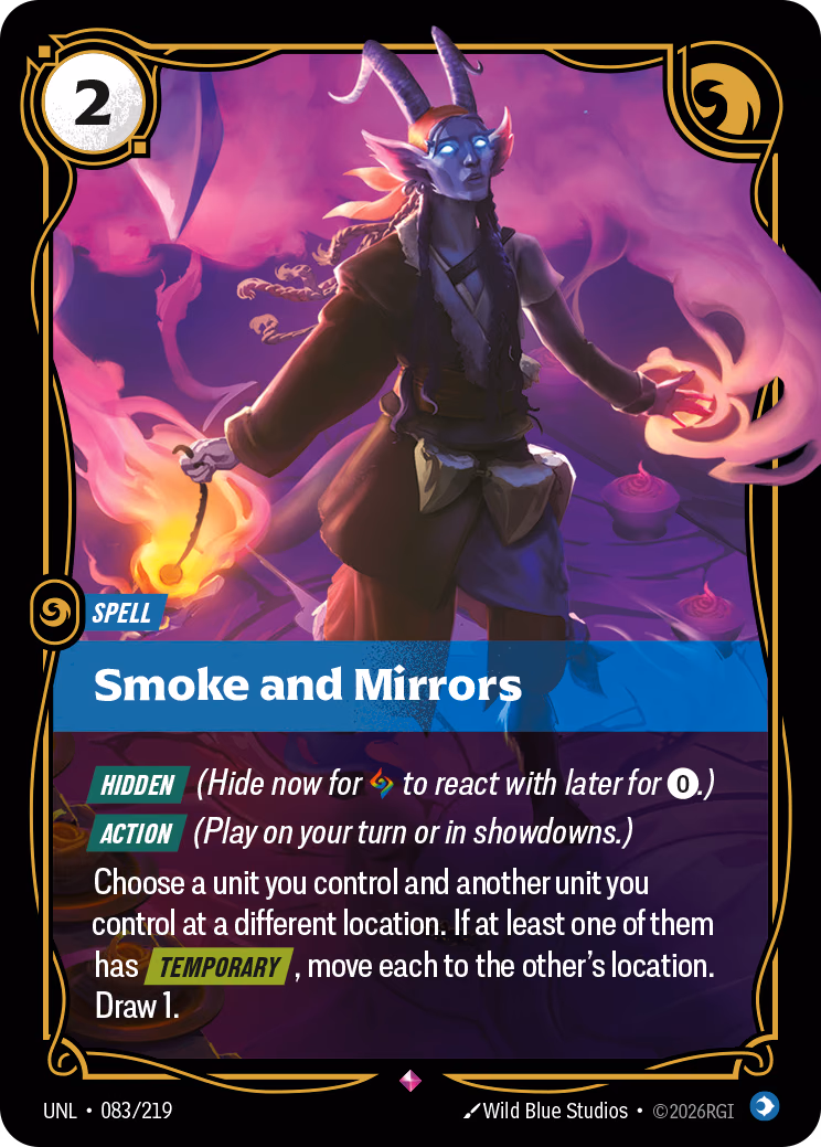 Smoke and Mirrors UNL-083/219 Riftbound card
