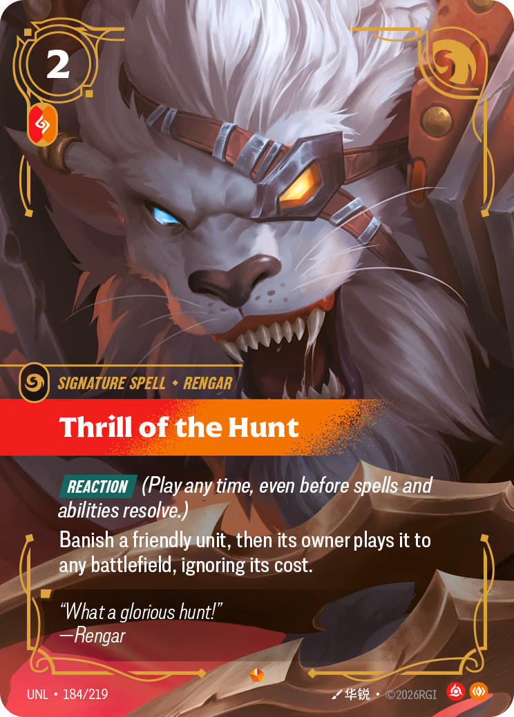 Thrill of the Hunt UNL-184/219 Riftbound card