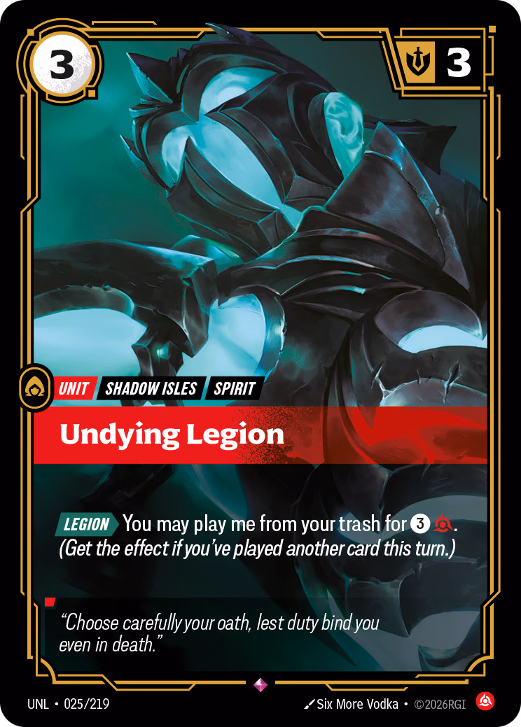 Undying Legion UNL-025/219 Riftbound card