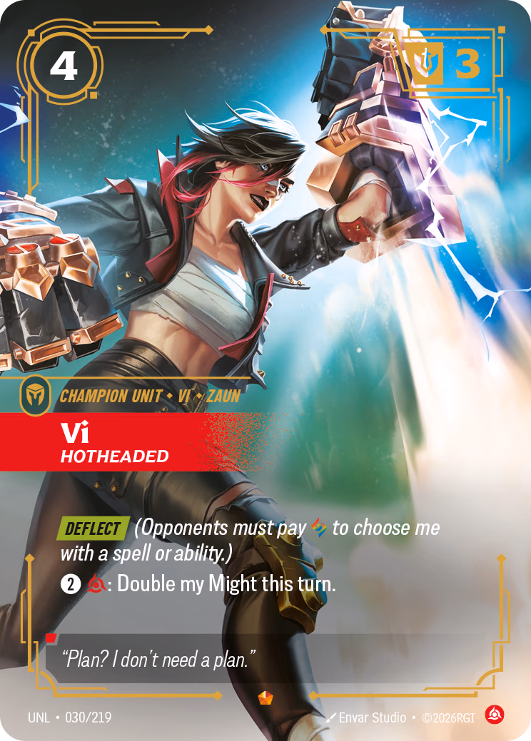 Vi, Hotheaded UNL-030/219 Riftbound card