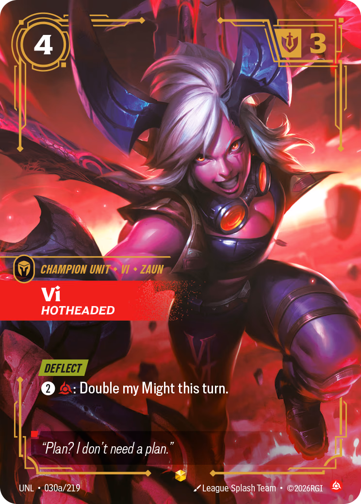 Vi, Hotheaded UNL-030a/219 Riftbound card
