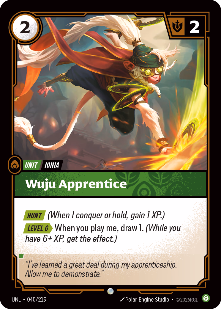 Wuju Apprentice UNL-040/219 Riftbound card