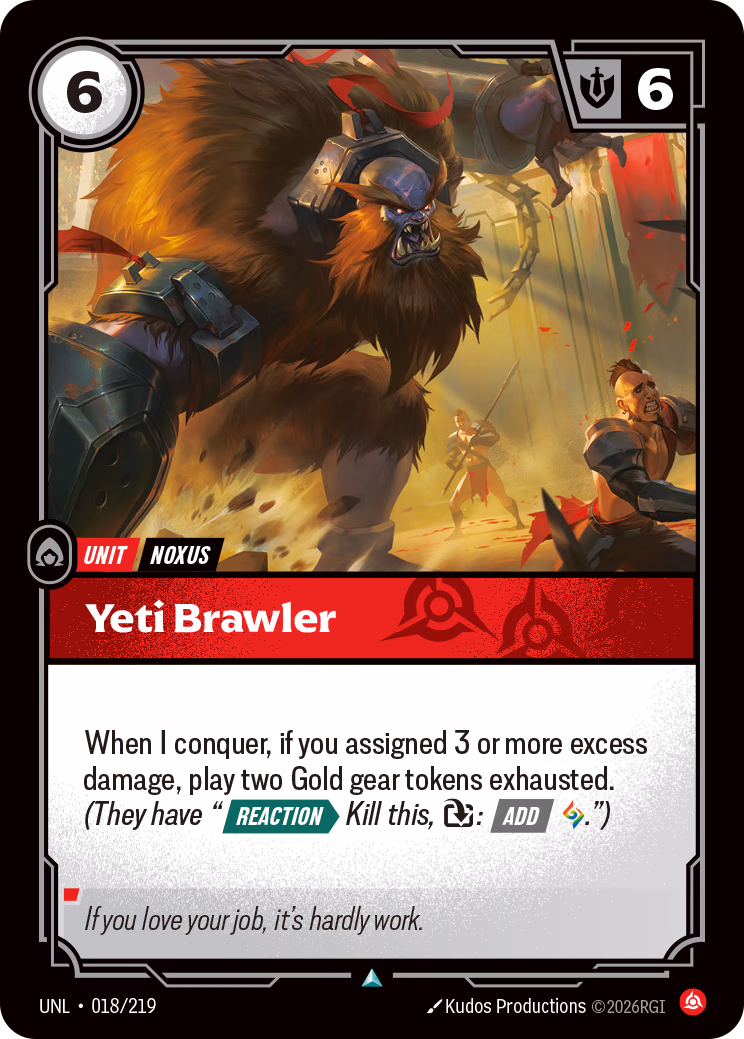Yeti Brawler UNL-018/219 Riftbound card