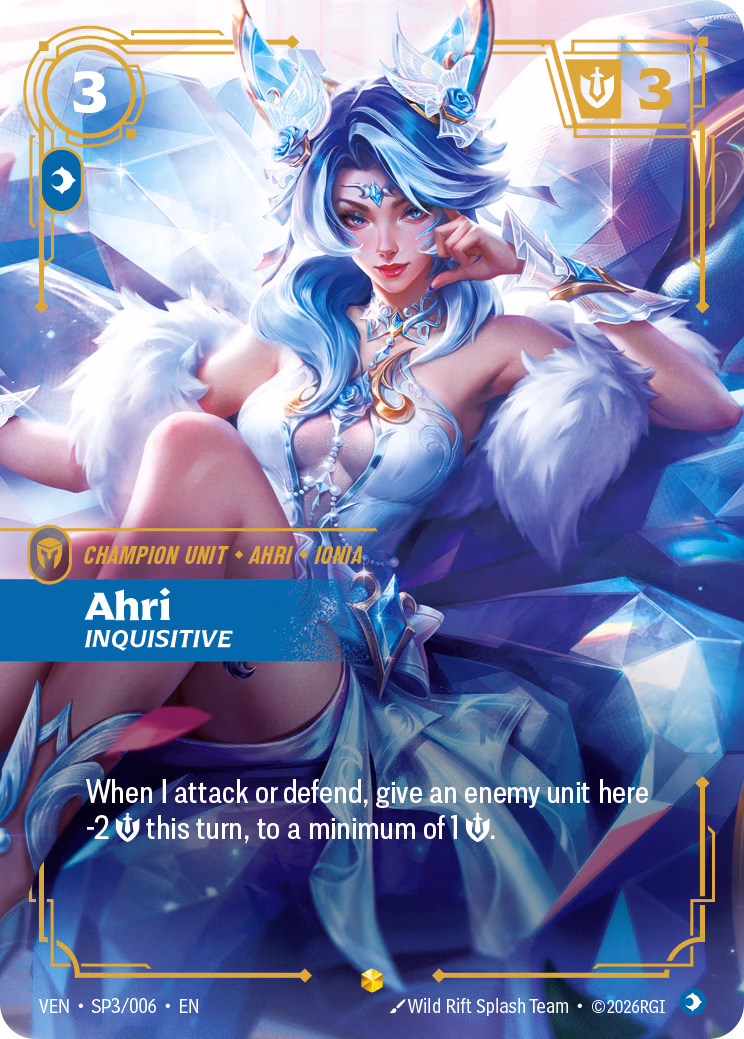 Ahri, Inquisitive VEN-SP3/006 Riftbound card