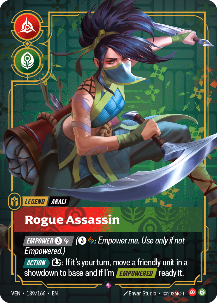 Akali, Rogue Assassin VEN-139/166 Riftbound card