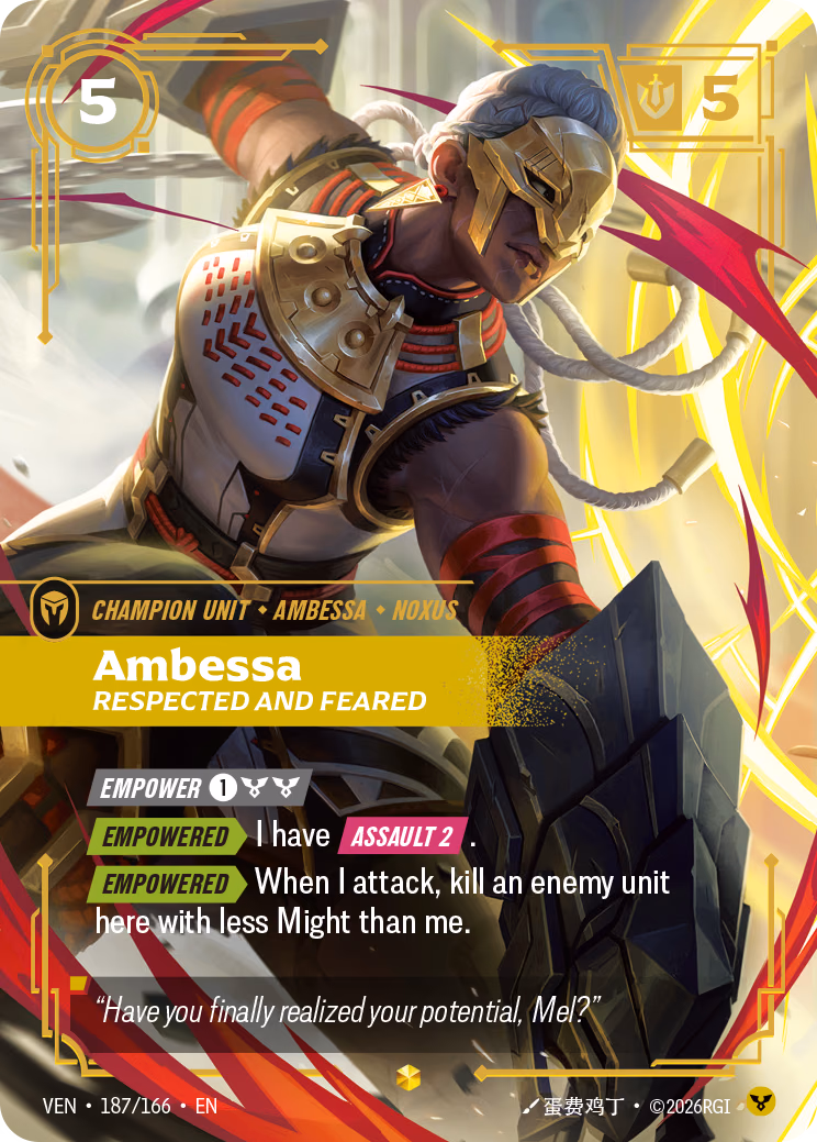Ambessa, Respected and Feared VEN-187/166 Riftbound card