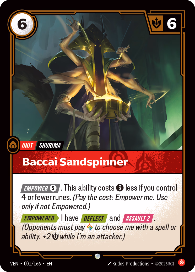 Baccai Sandspinner VEN-001/166 Riftbound card